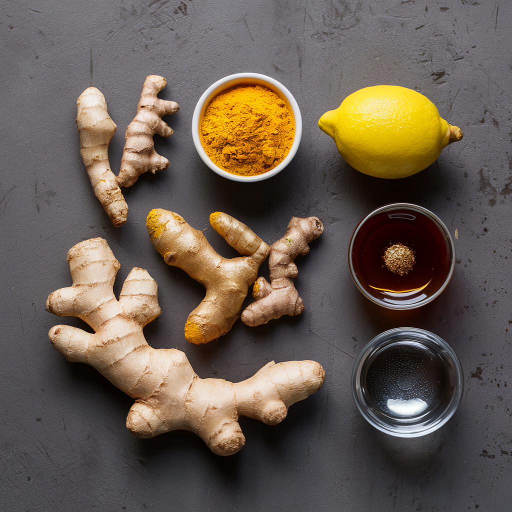 Turmeric Shots Gather Ingredients