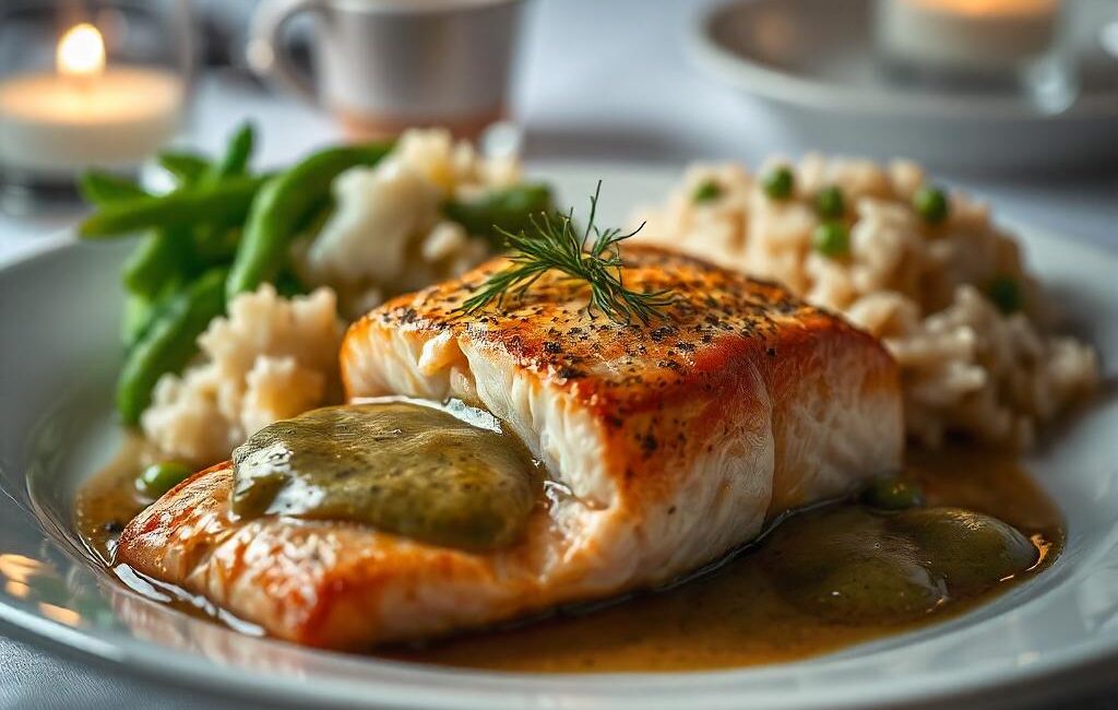 Baked Salmon with Dill Sauce