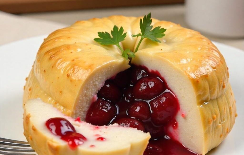 Easy Baked Brie with Cranberry Sauce