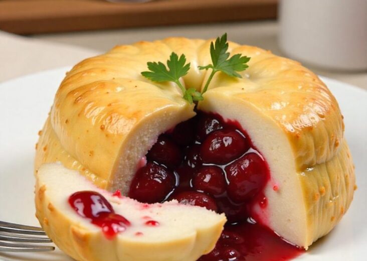 Easy Baked Brie with Cranberry Sauce