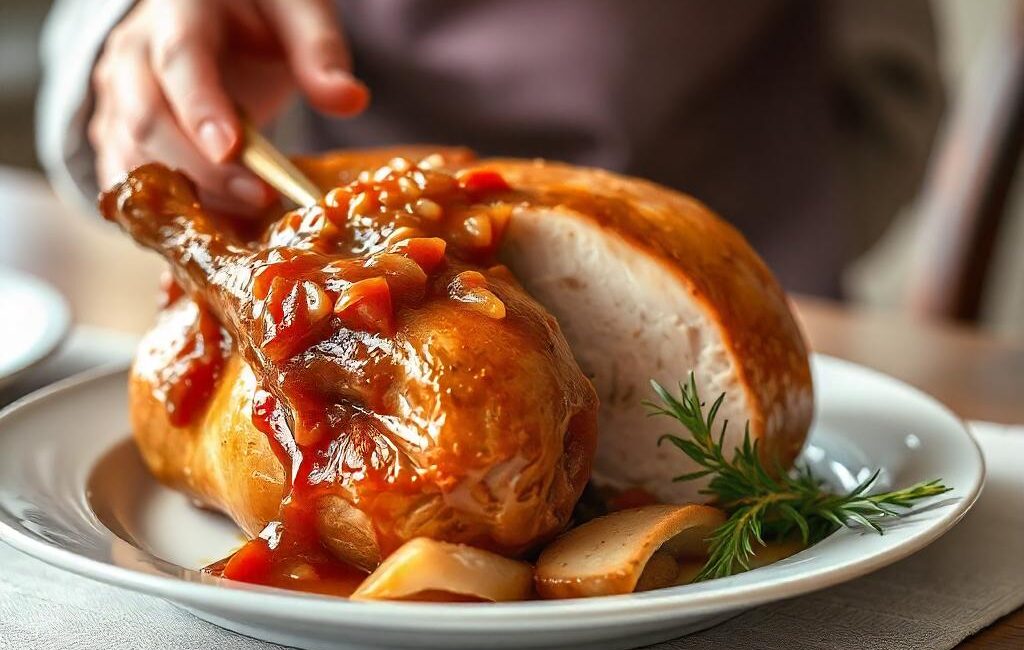 Roast Turkey with Cranberry Sauce