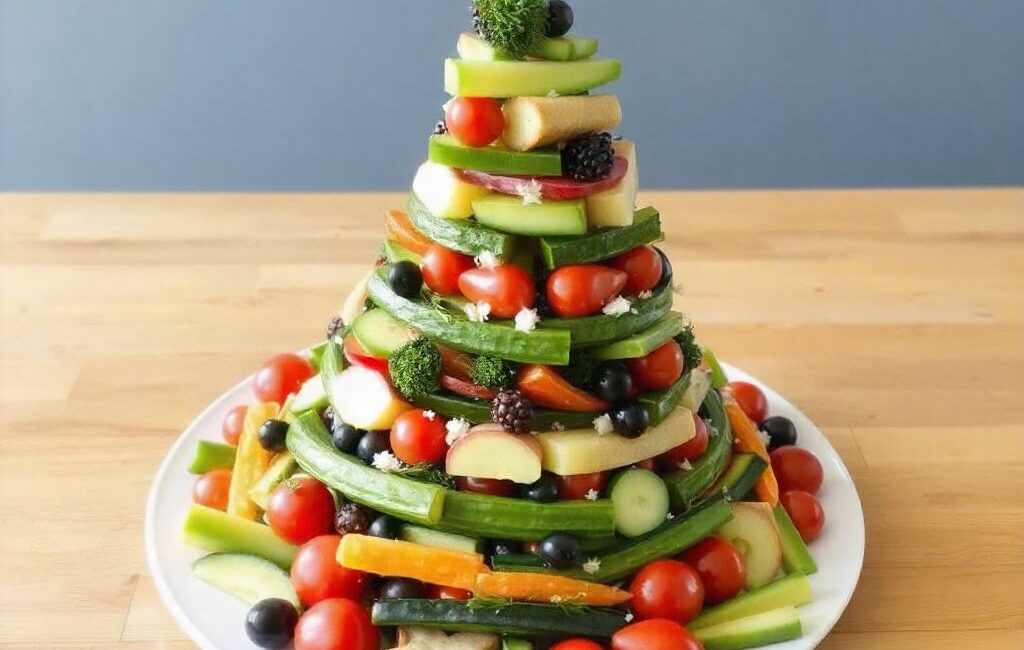 christmas tree veggie platter